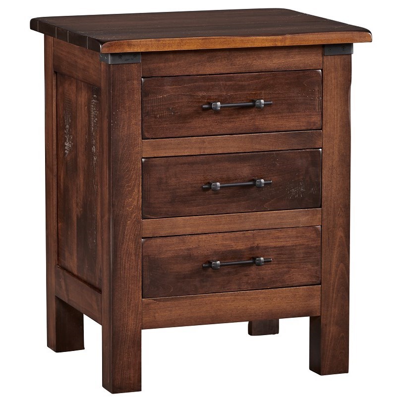 Daniel's Amish Wildwood Rustic 3Drawer Nightstand Belfort Furniture